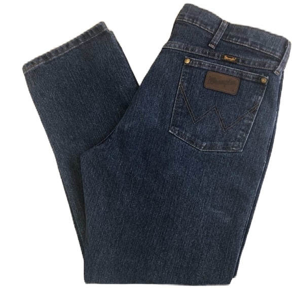 Wrangler 47 Regular Fit Men's Advanced Comfort Denim Blue Jeans 38 x 30 - Picture 1 of 11